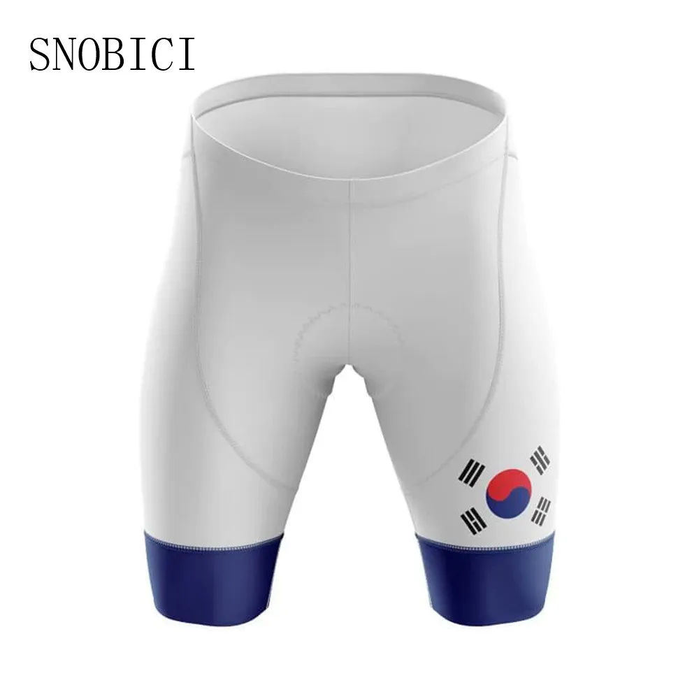 Summer Republic Of Korea Team Cycling White Bib Shorts Men\'s Mtb Road Bike Pro Padding Shorts Comfortable Cycling Pants Ciclismo