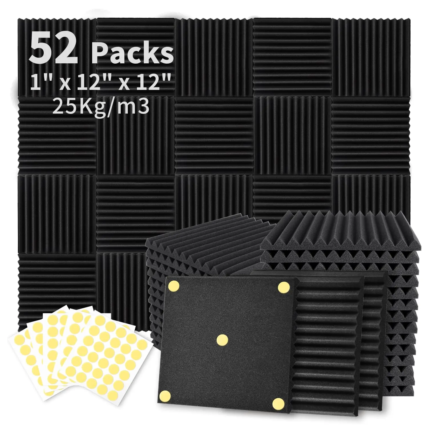 52 Pack Acoustic Foam Panels 1