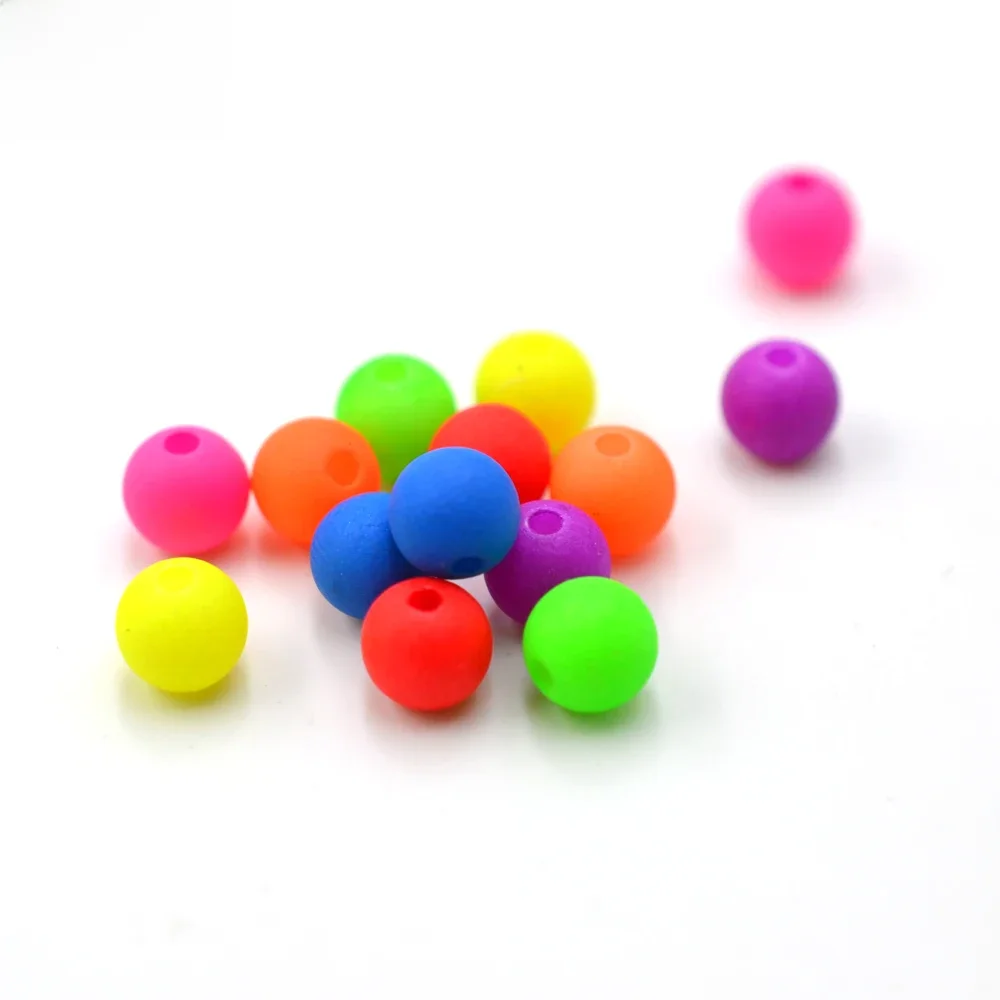 MNFT 100 sztuk 4mm 5mm 6mm twarde tworzywo sztuczne okrągłe pływające koraliki wędkarskie mieszane kolory koraliki wędkarskie materiał muchowy — zdjęcie 2