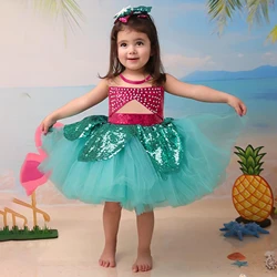 Little Mermaid Costumes for Girls Cosplay Costume Ariel Birthday Party Princess Fantasy Elegant Mermaids Dresses Halloween Gown