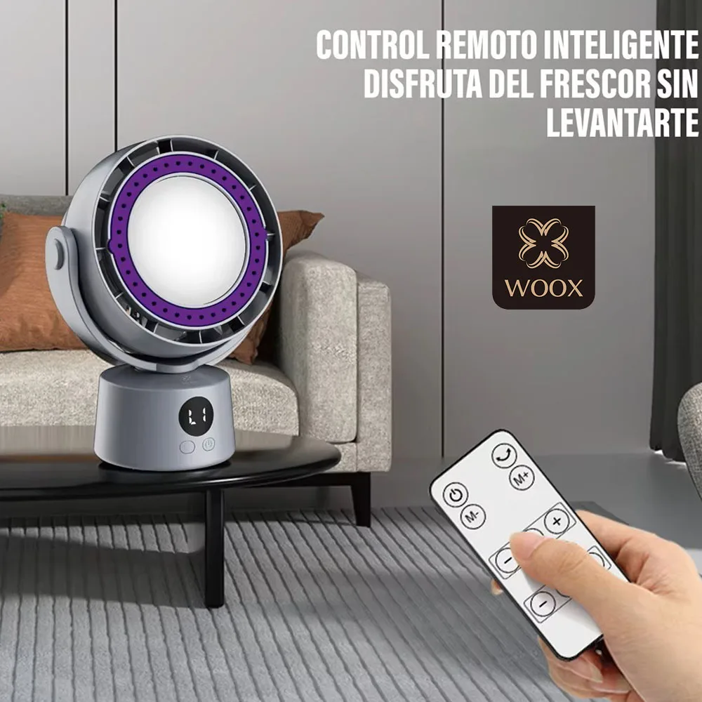 Ventilador de escritorio portátil de 3000 mAh,control remoto de 3 niveles,pantalla digital,ideal para el hogar,el trabajo y los