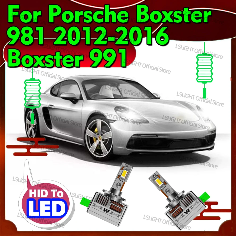 2x Super Brightness Headlights D3S D3R LED CSP Head Lamp Bulbs 30000LM For Porsche Boxster 981 2012-2016 Boxster 991 2013 2014