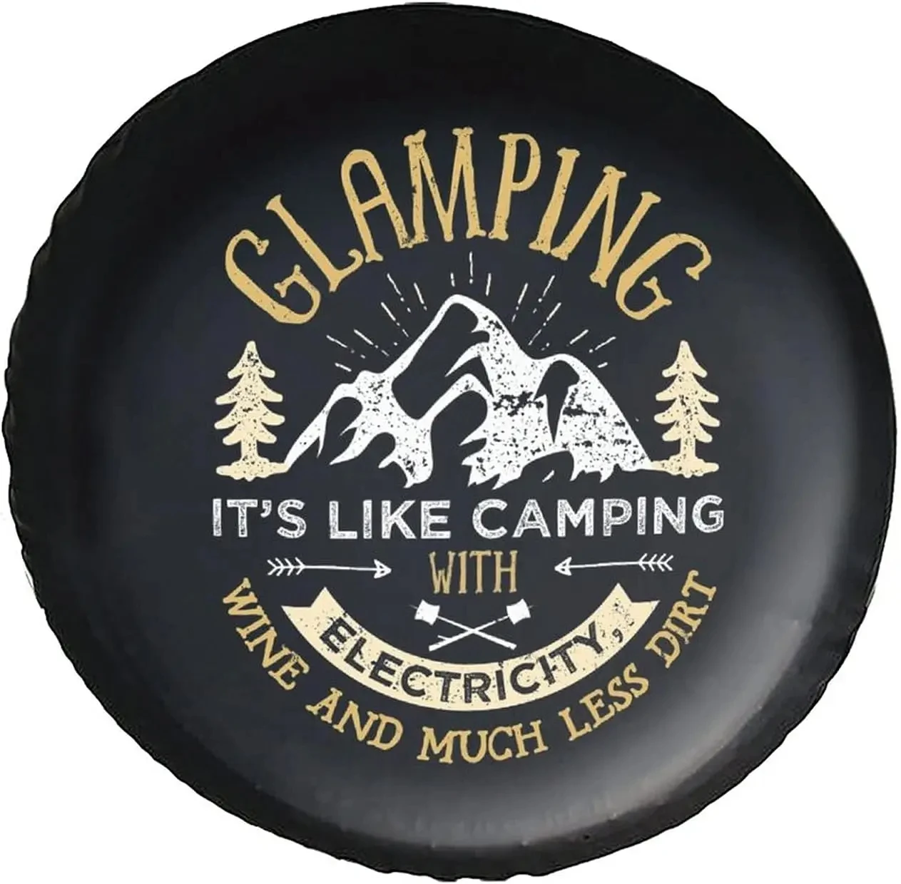 Glamping It's Like Camping Spare Tire Cover Weatherproof Universal Wheel Tire Covers for Rv SUV Trailer Truck Camper Travel