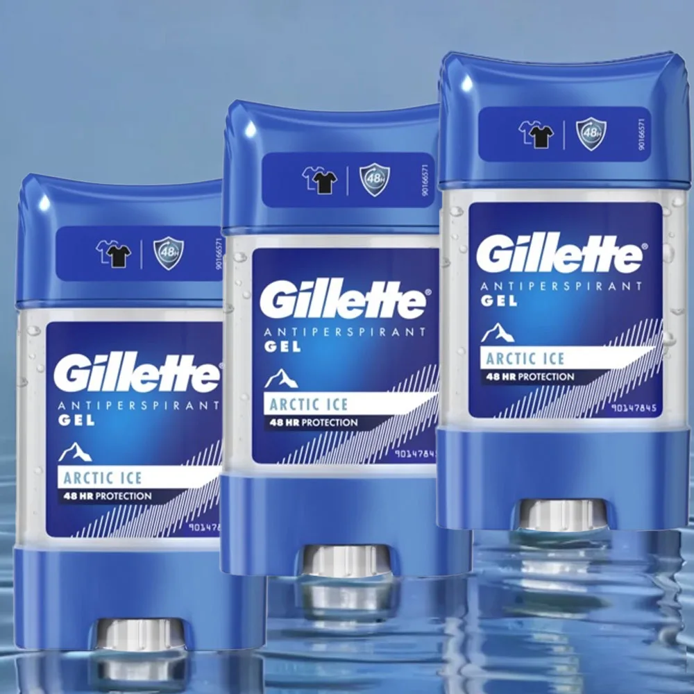 Gillette Arctic Ice Clear Gel Stick 70ml* 3 packs/6 packs,  Anti-perspirant Deodoran, Cooling effect, Sweat & Odour protection