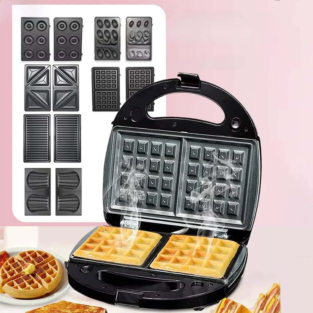 XEOLEO 6 In-1 Electric Waffle Maker Grill Sandwich Cake Mini Waffle Machine  Home kitchen Appliance Multibaker Breakfast Machine