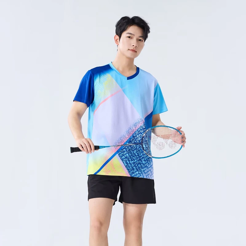 Wholesale Oem Sublimation Sports Quick Dry Table Tennis Wear 100% Polyester Mens Tennis Shirt Team Badminton Shirts Jersey