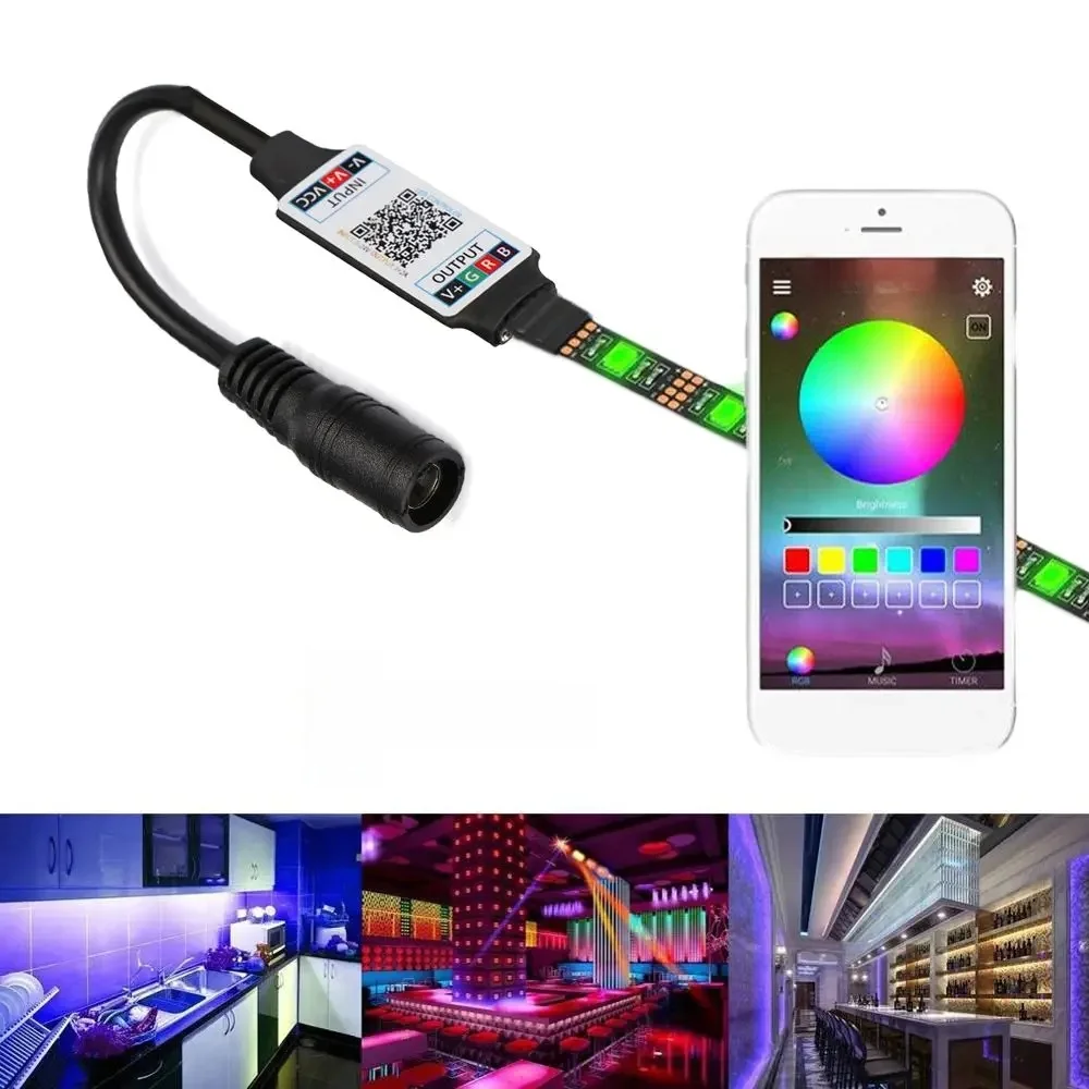 Adaptateur de contrôleur sans fil intelligent, bande lumineuse LED, prise femelle vers connecteur 4 broches, Bluetooth, RVB, utile, 5050, 3528
