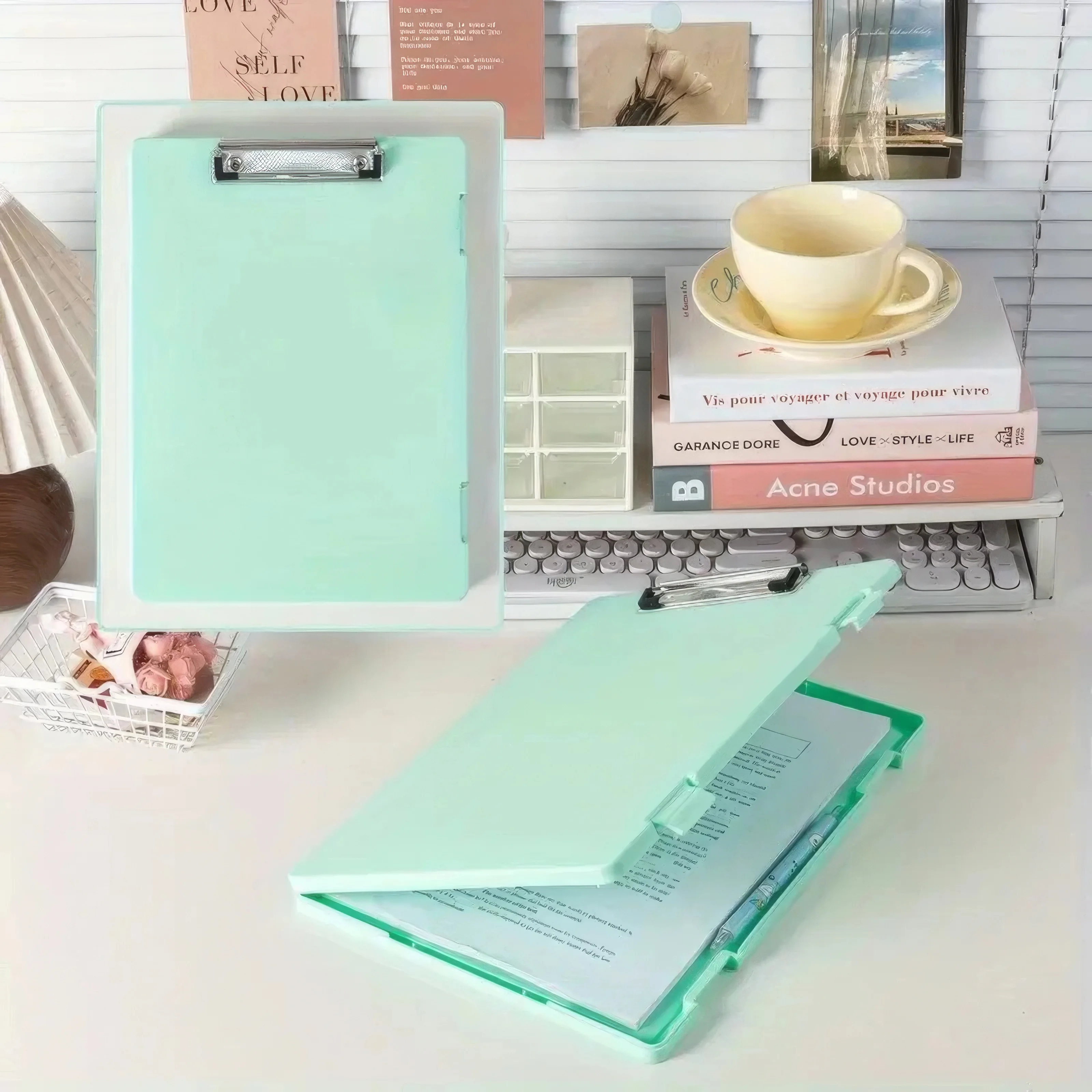 3 Color Folder Storage Boxes, Multifunctional Desktop Manager, Suitable for Daily Organization and Office File Storage