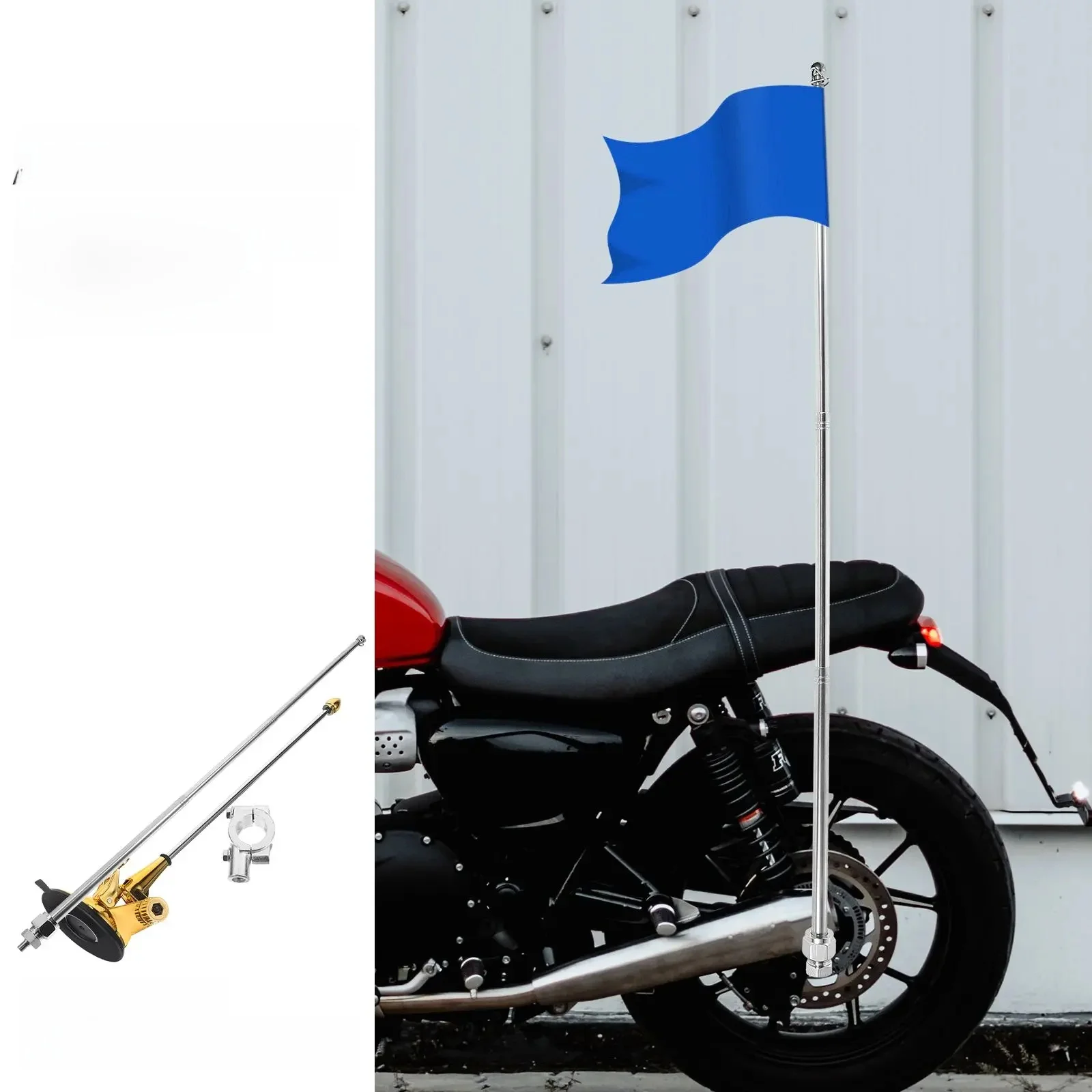 AliExpress Telescopic Flagpole 1Pc Aluminum Alloy Motorcycle Bicycle Accessories 120cm Extendable Flag Mount Pole Bike Handlebar