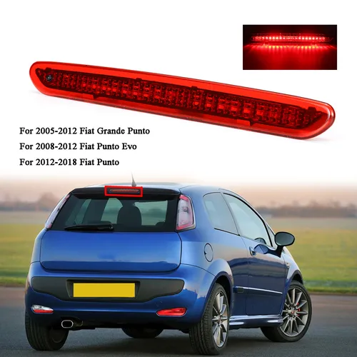 Luz de freno trasera roja de montaje alto para Fiat Grande Punto Evo LED tercera luz de freno de alto nivel OEM #   2122000407