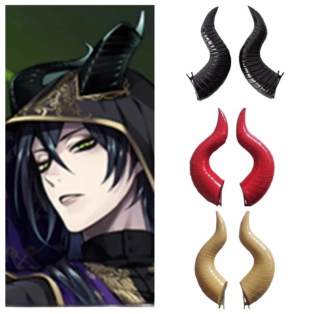 Czarny/czerwony/drewniany diabelski róg spinki do włosów na kostium na Halloween róg Prop nakrycia głowy Anime akcesoria Cosplay — zdjęcie 2