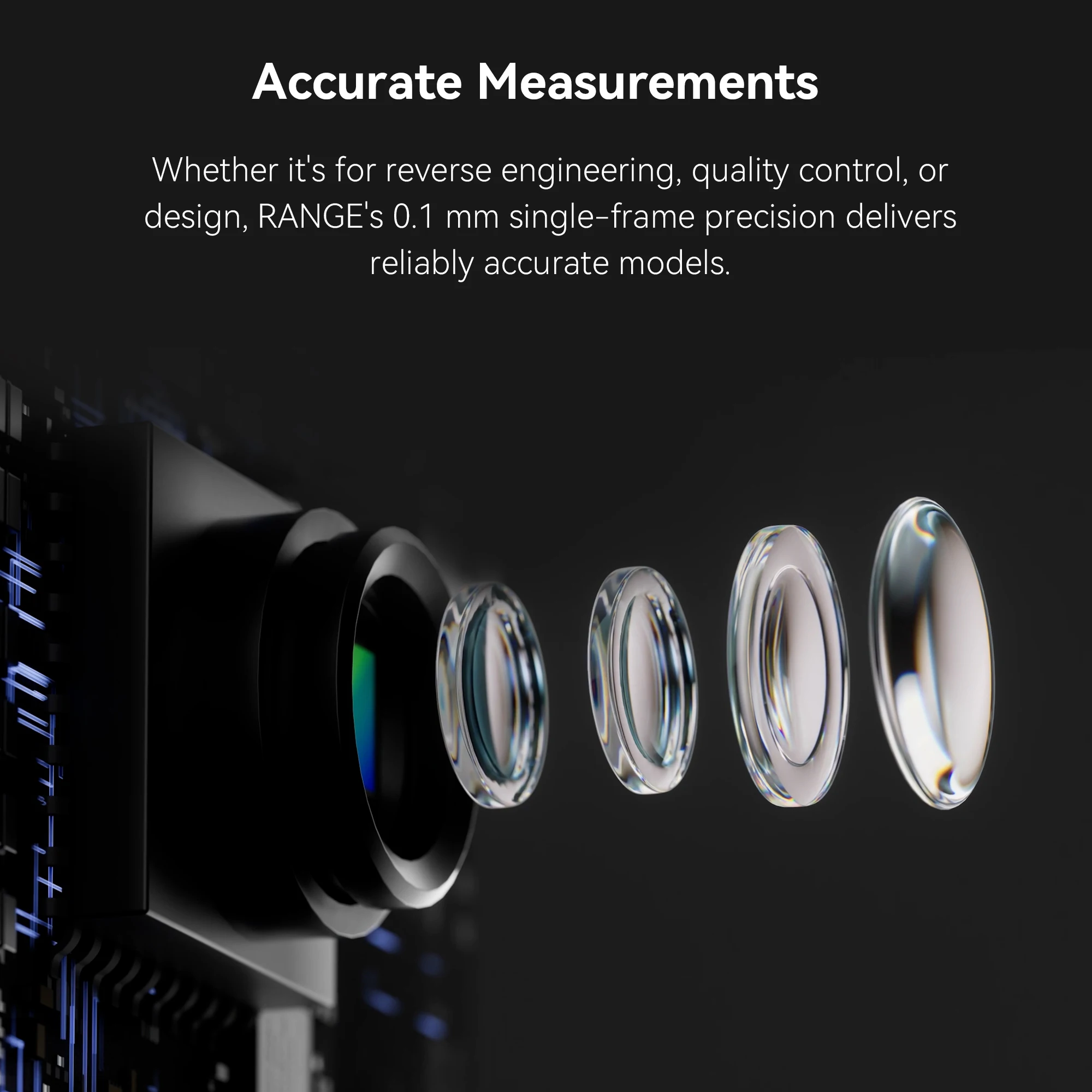 Revopoint Range 3D Scanner Infrared Structured Light Scanner for Scanning Large Objects 0.1 mm Precision - Standard Edition