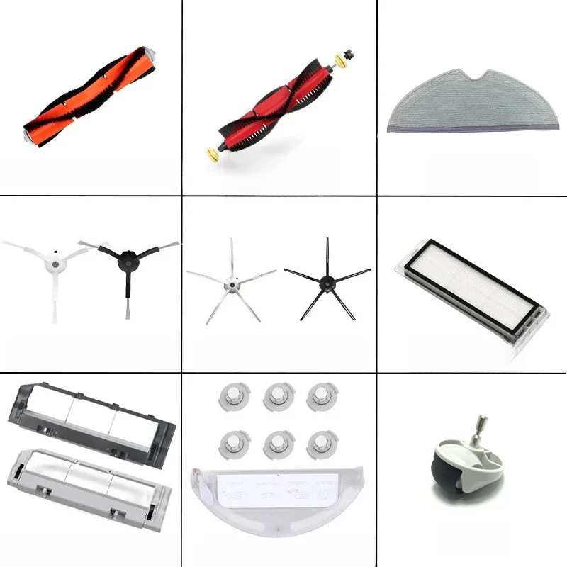 Accessoires pour aspirateur Robot Xiaomi Roborock S5 S6 Pure S60 S65 S50 E25 E4, couvercle de brosse principale, roue de vadrouille, filtre de brosse latérale