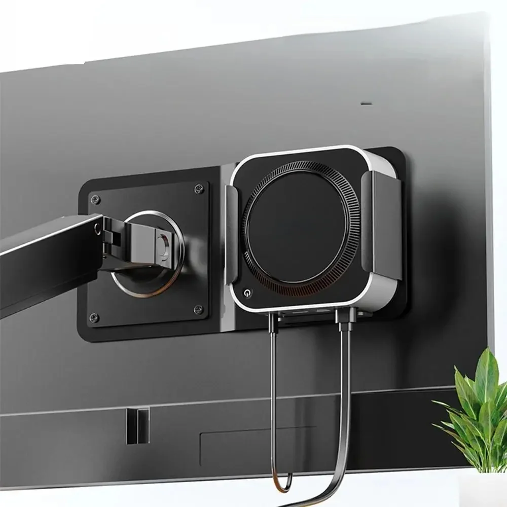 75*75/50*100 VESA wspornik montażowy ze stali/aluminiu dla Mac Mini M4 metalowy uchwyt ścienny pod biurkiem stojak na monitor rozpraszanie ciepła — zdjęcie produktu 7