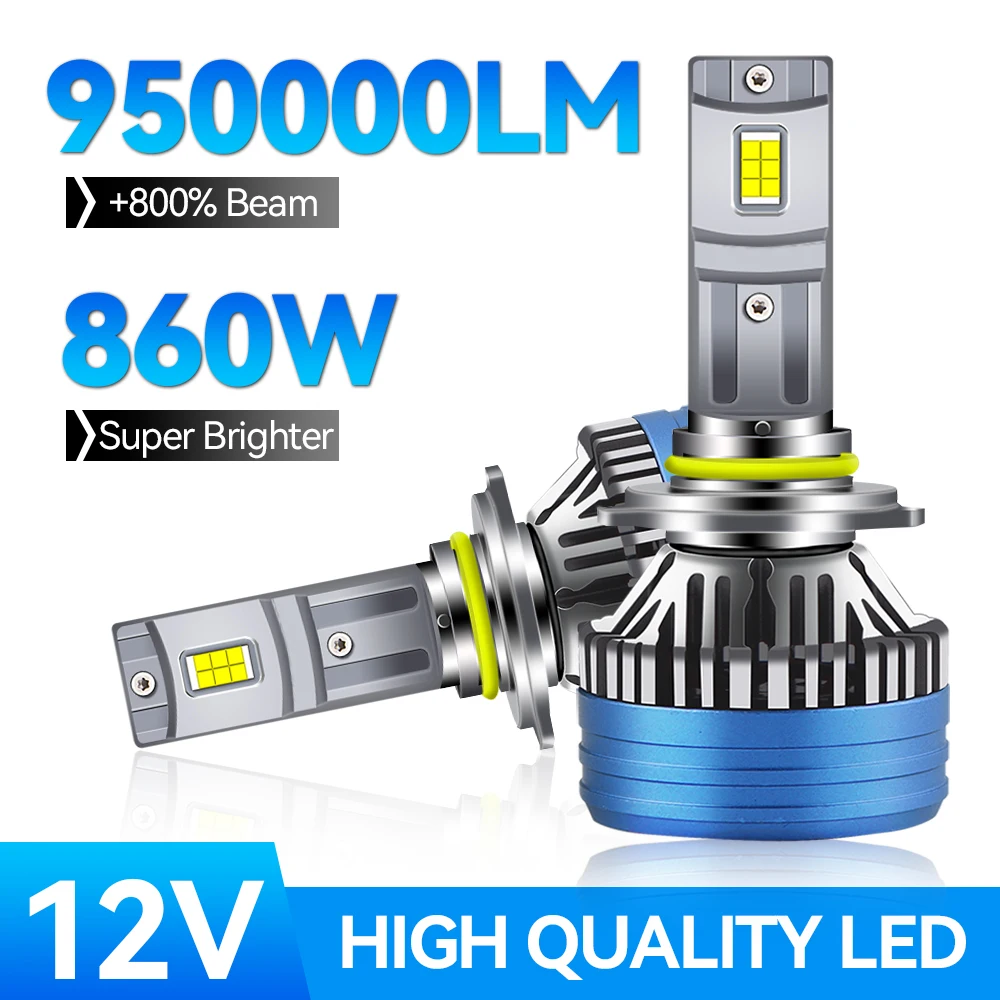 H7 LED Car Headlight Bulb HB3 HB4 9005 9006 H1 H4 H8 H11 9012 H13 9004 High Power LED fog Light 6000K 950000LM 12V