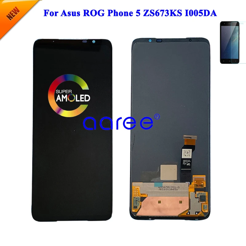 6.78 LCD Screen AMOLED For ASUS ROG Phone 5 LCD Screen For ROG 5 ZS673KS lcd Disaplay LCD Screen Touch Digitizer Assembly