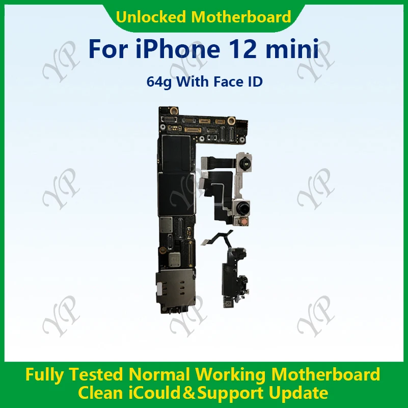 Top Fully Tested Authentic Motherboard For iPhone 12 64g/128g/256g Unlocked Mainboard With Face ID Cleaned iCloud Support Update