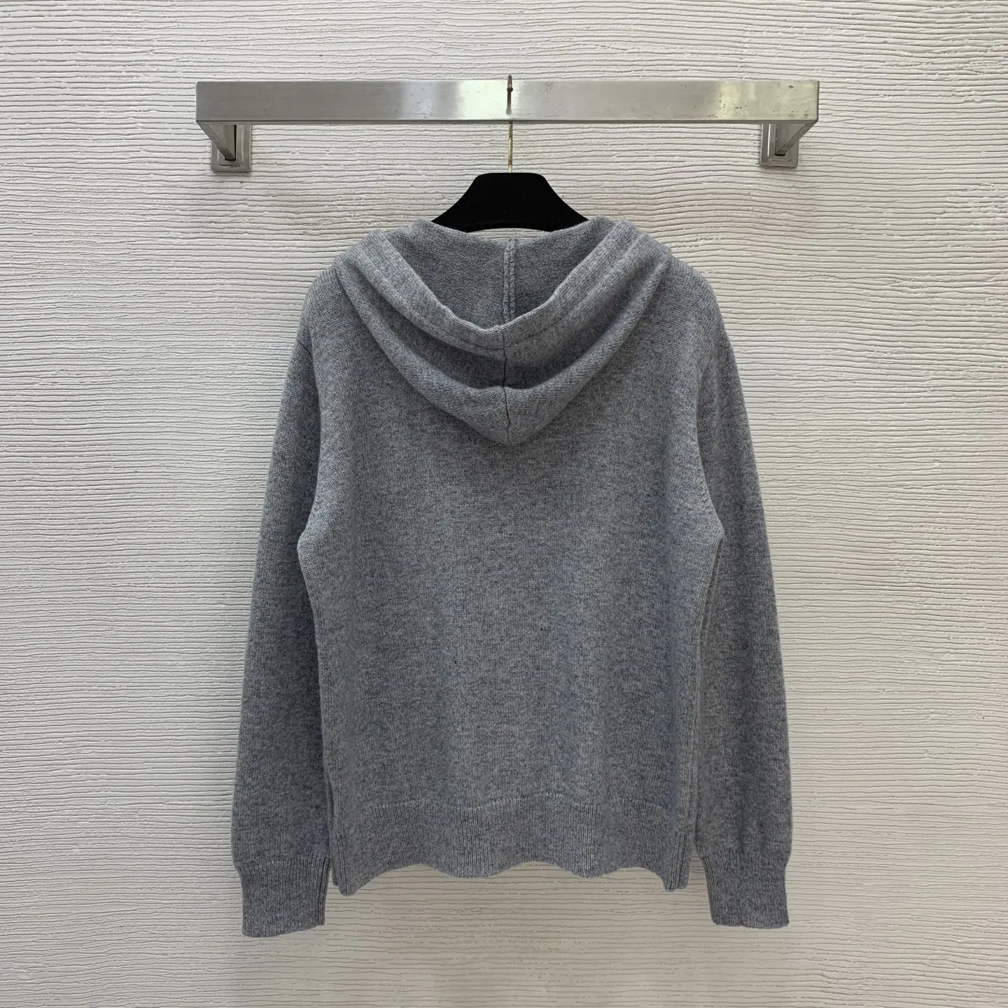 

25 Autumn/Winter New Hooded Knitted Jacket Women's Trendy Casual Embroidery Zipper Wool Jacket High Quality