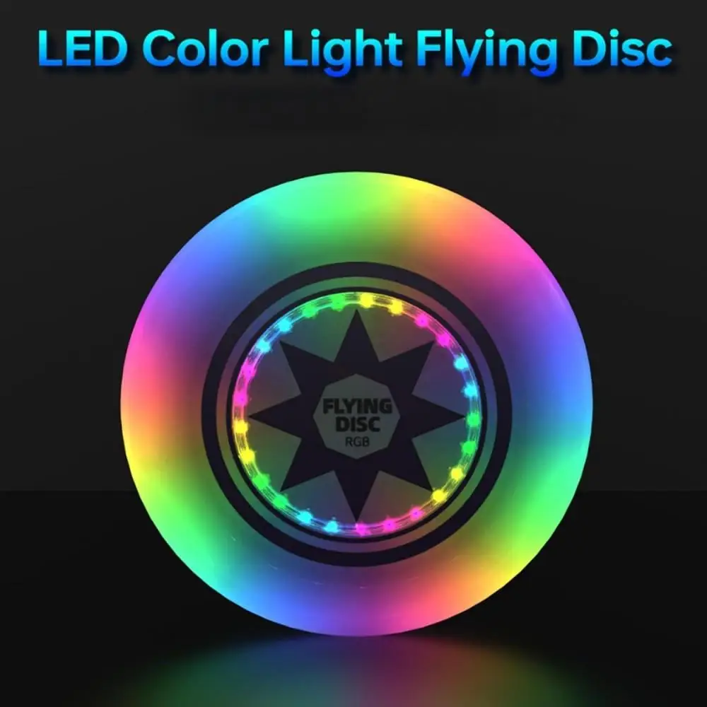 LED Light Up Flying Disc RGB Dimmable Dazzling Color 8 Dynamic Modes Flying Disc for Outdoor Sports Playing Camping Game