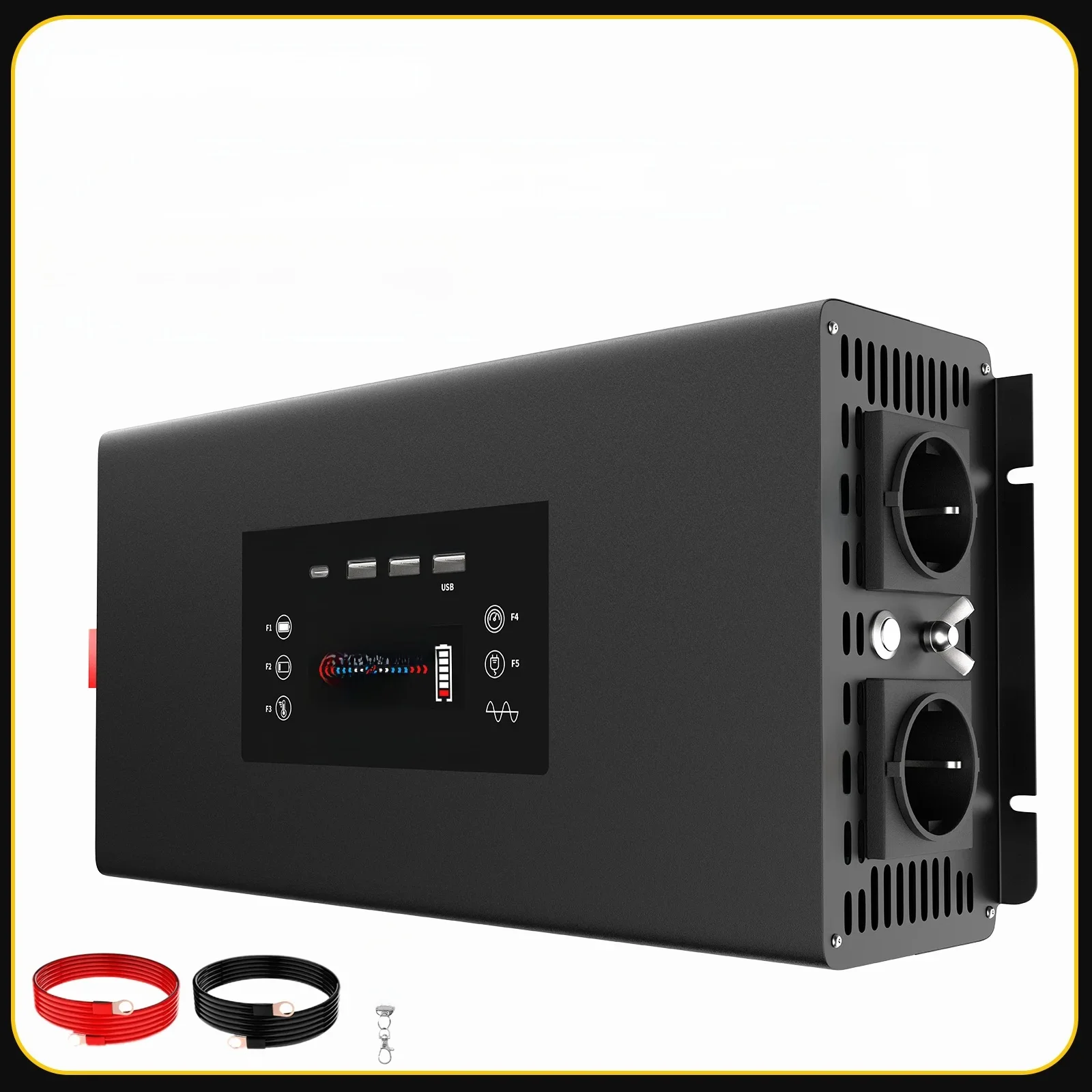 DATOUBOSS Zuivere Sinus Omvormer DC12V-24V naar AC220V-240V Draagbare Auto Omvormer Continu Vermogen 2000W Piekvermogen 4000W - afbeelding 2
