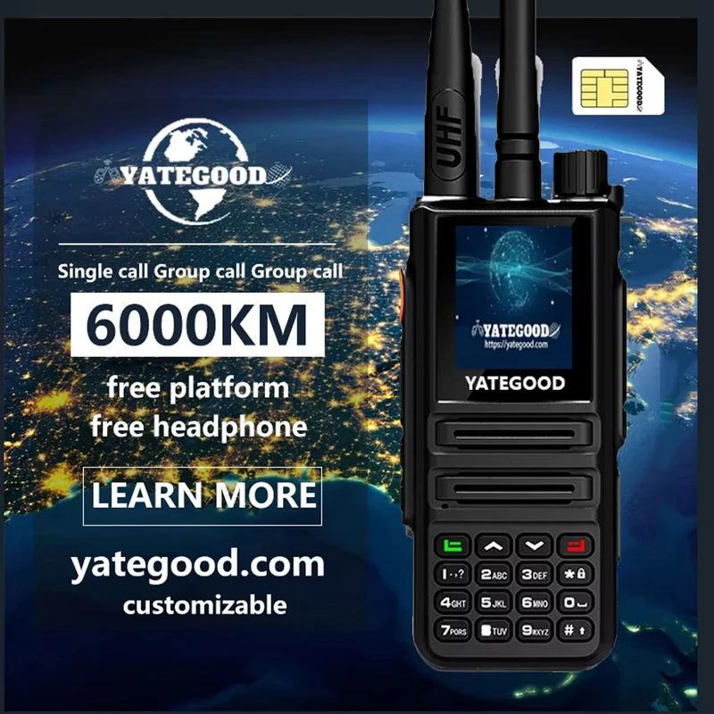 

YATEGOOD G889 5000KM GPS walkie talkie long range global ptt 4G poc radio100km