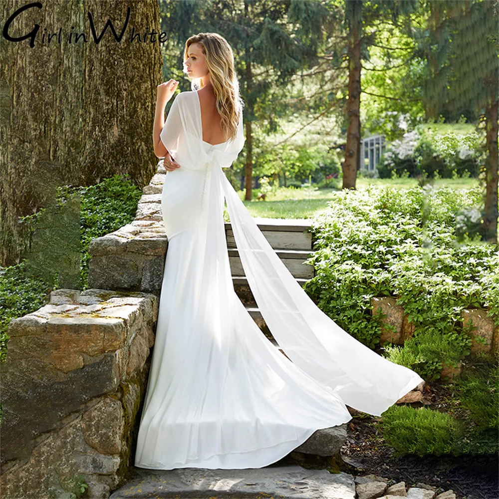 

Romantic Mermaid Designed Sleeves Bridal Dress Sweetheart Bridal Gown Simple Dress For Bride vestido de novia boda elegante