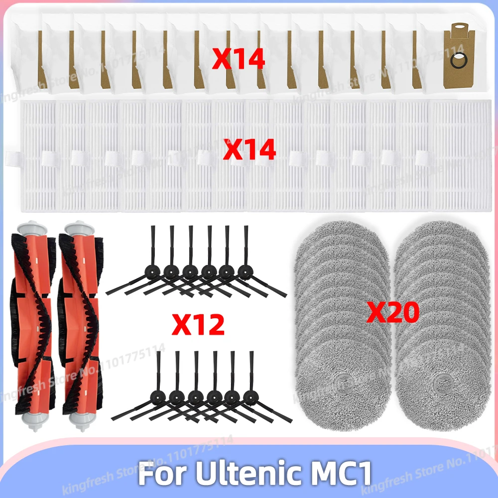 

Compatible For Ultenic MC1 Vacuum Replacement Parts Main Roller Side Brush Hepa Filter Mop Cloth Dust Bag Accessories