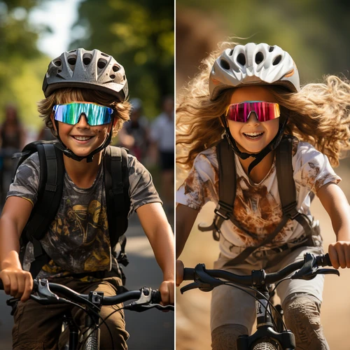 Kapvoe, gafas de sol para ciclismo para niños, gafas para deportes de pesca MTB, gafas para bicicleta UV400, gafas para acampar para niños y niñas, gafas para bicicleta al aire libre