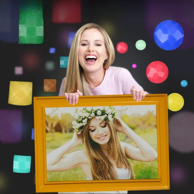 HOMFUN Foto Custom Diamond Schilderen 5D DIY Foto van Steentjes Diamant Borduren 3D Kruissteek Thuis Bruiloft Decoratie - afbeelding 2