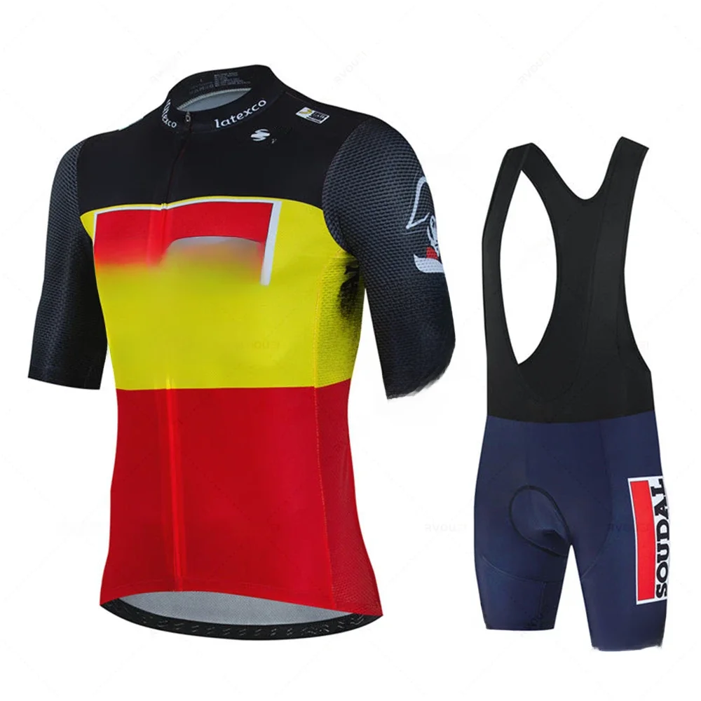 AliExpress Soudal Quick Step Cycling Jersey Set Summer Belgium Bicycle Breathable Men MTB Bike Clothing Maillot