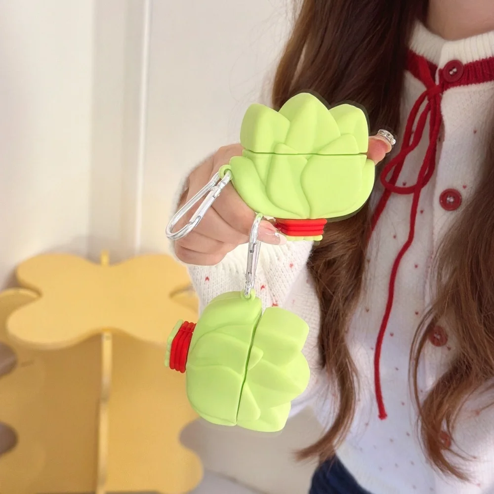 

Silicone cute creative grapefruit leaf earphone cover for AirPods 4 3 Pro 2 3Korean version INS new shockproof protective cover