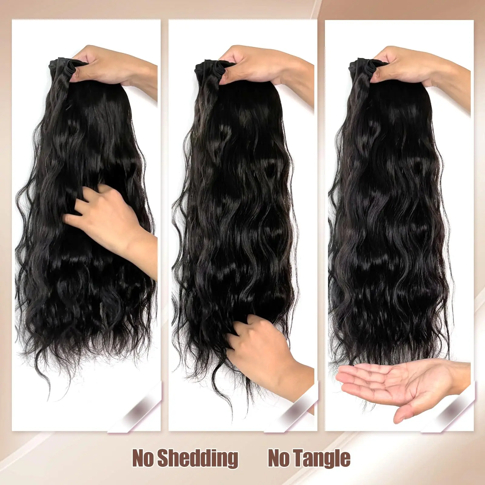 바디 웨이브 인모 1 3 묶음 진짜 100% 미가공 인모 묶음 흑인 여성용 인모 연장 천연색