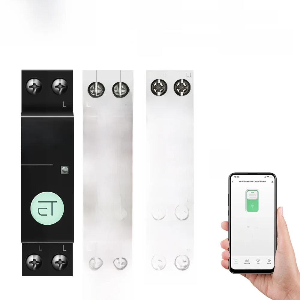 WiFi Smart Switch Energy Meter, Kwh Medição, Monitoramento Temporizador Relé, MCB, TUYA Smart Life,