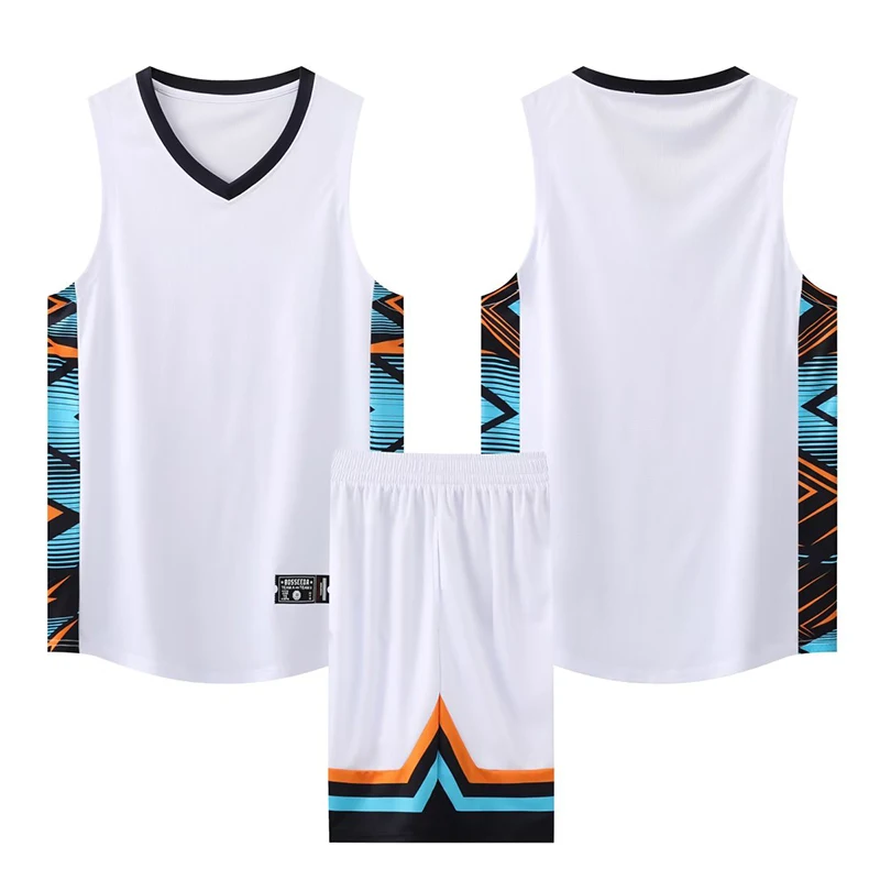 Youth Men Kids Basketball Jersey Big Size Quick-dry Breathable Training Set Vest And Shorts Name Number Logo Sponsor