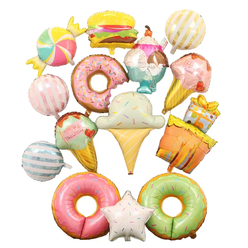 Grands Ballons à Thème Bonbons Matut, Crème Glacée, Jouet pour Enfants, Fille et Garçon, Décoration de ixd'Anniversaire, Baby Shower, Doux, Ballon à Hélium Numérique