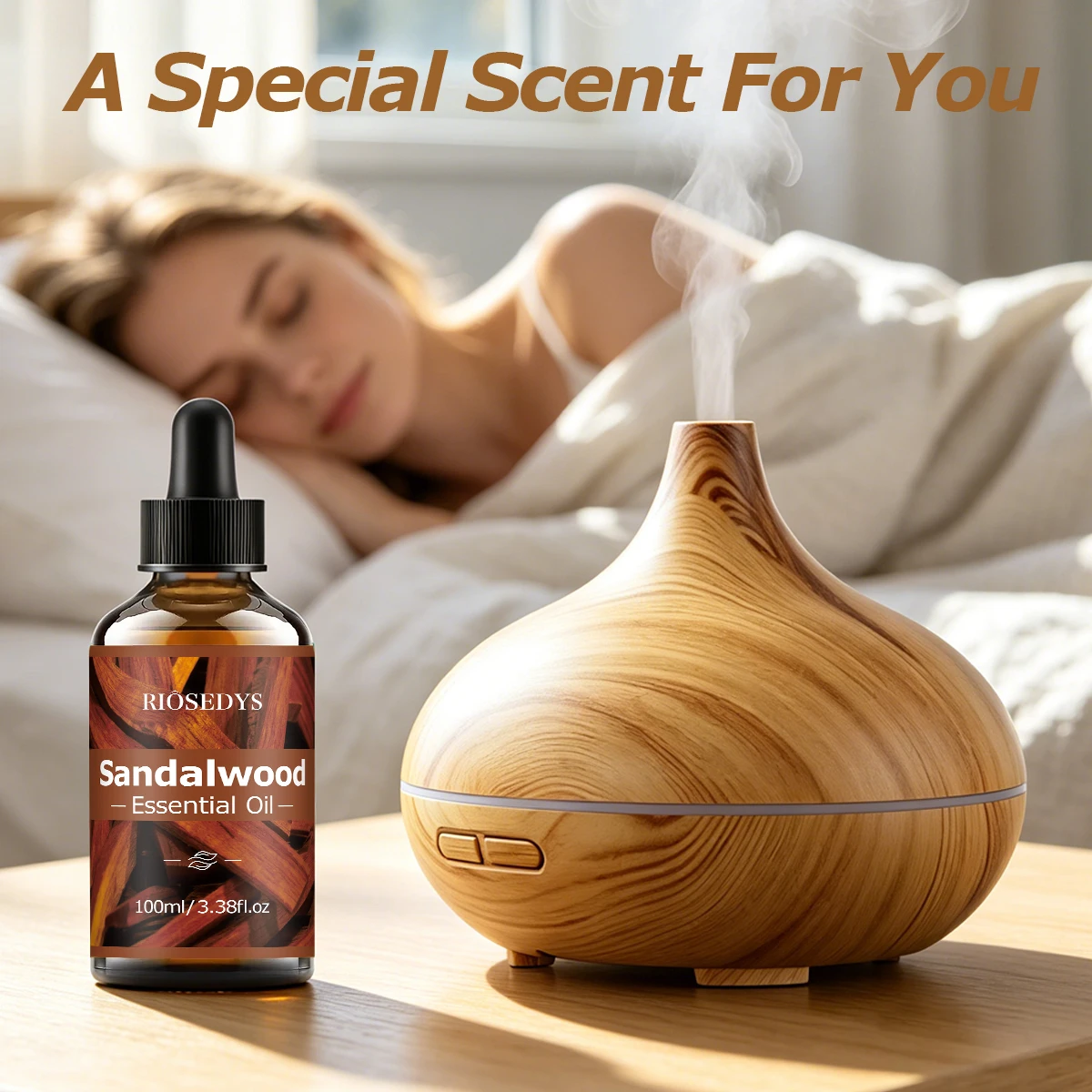 SANDALWOOD Ätherisches Öl, warmes, holziges Duftöl für Diffusoren, DIY-Duftbasteleien und Aromatherapie, sanftes und intensives Aroma – Detail 3