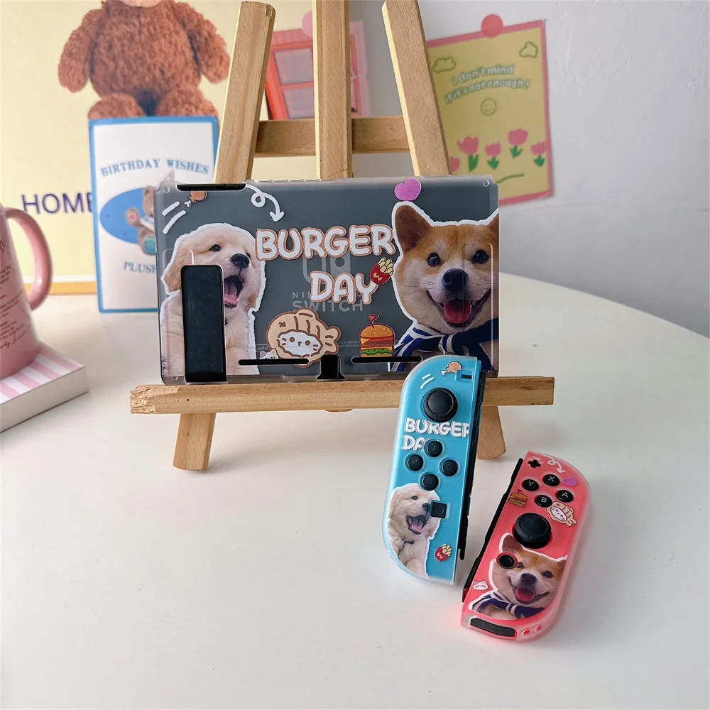 Cute Puppy Pattern Protective Case For Nintendo Switch Oled Protector Cover For Men Switch NS Game Console Accessories Casing