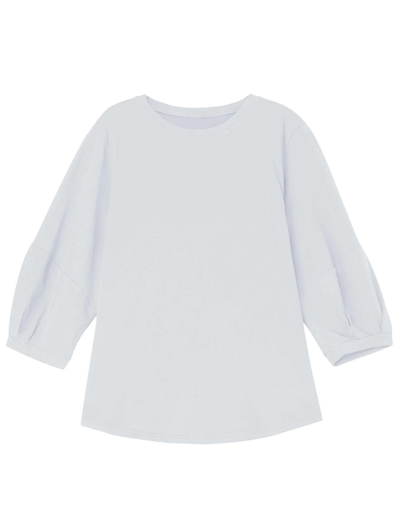 Damen-Tops mit 3/4-Ärmeln, Rundhalsausschnitt, lässig, trendig, lockere T-Shirts – Detail 9