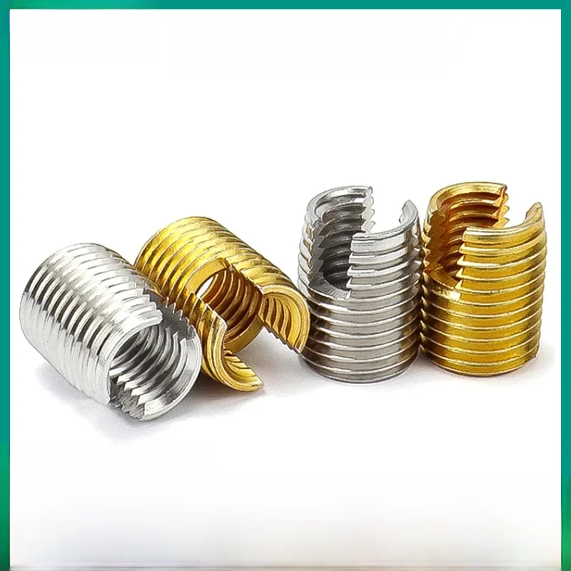 Écrou fileté fendu autotaraudeur, insert de réparation de filetage métallique, acier inoxydable et carbone, M2, M2.5, M3 figuré, M5, M6, M8, M10, M12, M14, M16