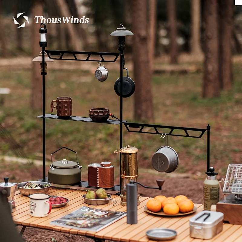 ThousWinds Camping Table Expansion Stand Bracket Multi-Layer Aluminum Alloy Storage Rack Shelf for Outdoor Picnic Camping Table