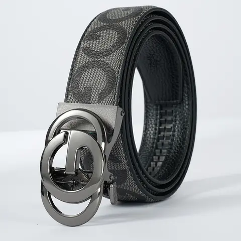 High Quality 3.4cm Leather Business Men High-Quality Designer Male Buckle Strap Jeans Accessory