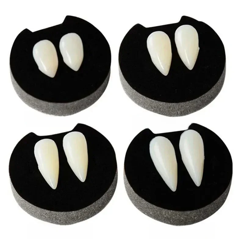 1-4 sztuk Halloween protezy wampirów Prop kostium na imprezę Halloween DIY rekwizyty do Cosplay dekoracje sztuczne zęby z dziąsłem dentystycznym — 2