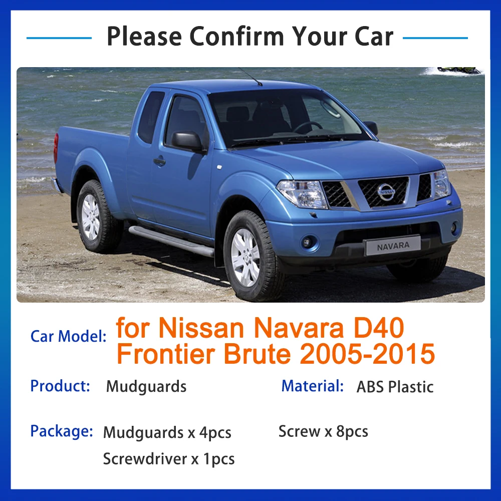 for Nissan Navara D40 Frontier Brute 2005 2006 2007 2008 2009 2010 2011 2012 2013 2014 2015 MudFlaps Splash Guards Fender Flare