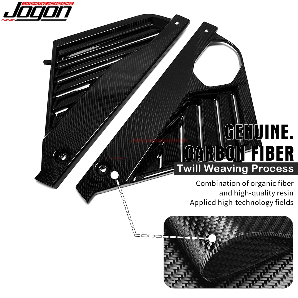 For Chevrolet Corvette C8 Coupe Z51 2020-2023 Carbon Fiber Car Front Engine Side Triangular Hole Panel Decoration Trim Sticker