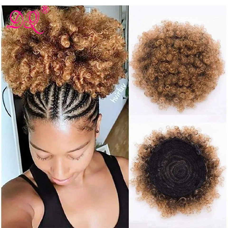 

Afro Puff Drawstring Ponytail Synthetic Hair Small Kinky Curly Ponytail Buns Short Clip In Ponytails Hair Extensions for Women