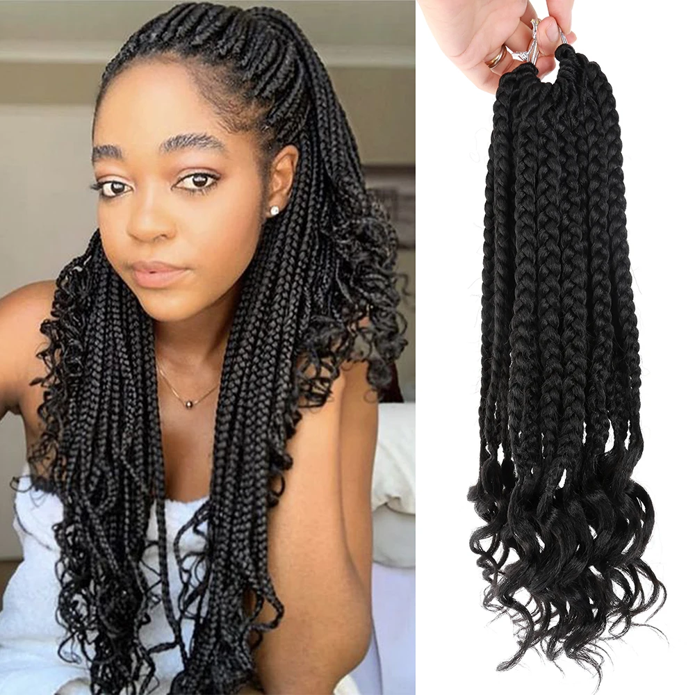 

Goddess Faux Locs Crochet Extensions Synthetic Braids Soft with Curly Ends Wavy Braiding Passion Twist River Hair Free Shipping