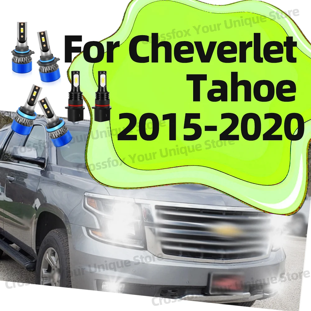 

2/6x For Cheverlet Tahoe 2015 2016 2017 2018 2019 2020 High Low Beam Headlight Bulbs 110W 20000LM Headlamp 6000K CSP Fog Lampada