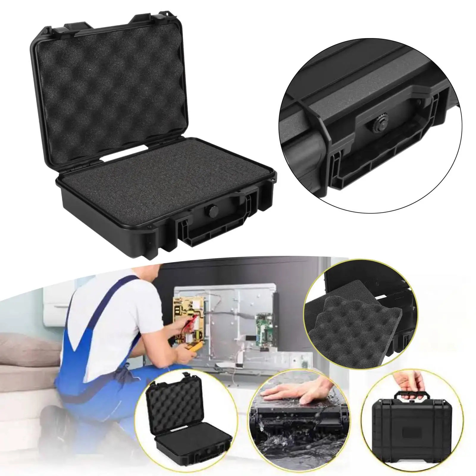 

Equipment Tool Box Storage Organizer Box Shockproof Storage Sealed Tool Case Waterproof Hard Case Box for Electric Device