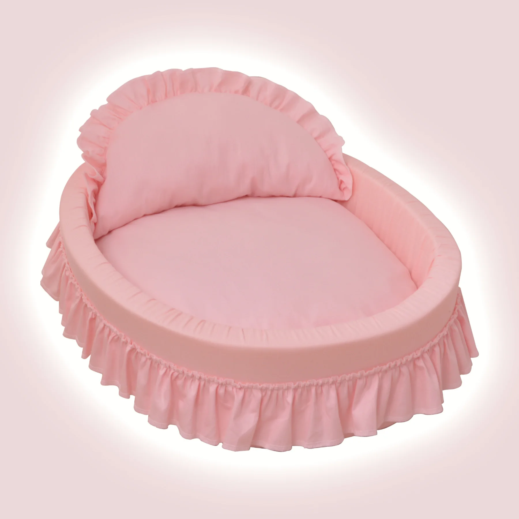 SmileyTails Pet Nest Luxury Princess Cozy Bed Sofa - Dog Cat Puppy Kitten Kennel Nest Couch Cushion Pink Removable Washable