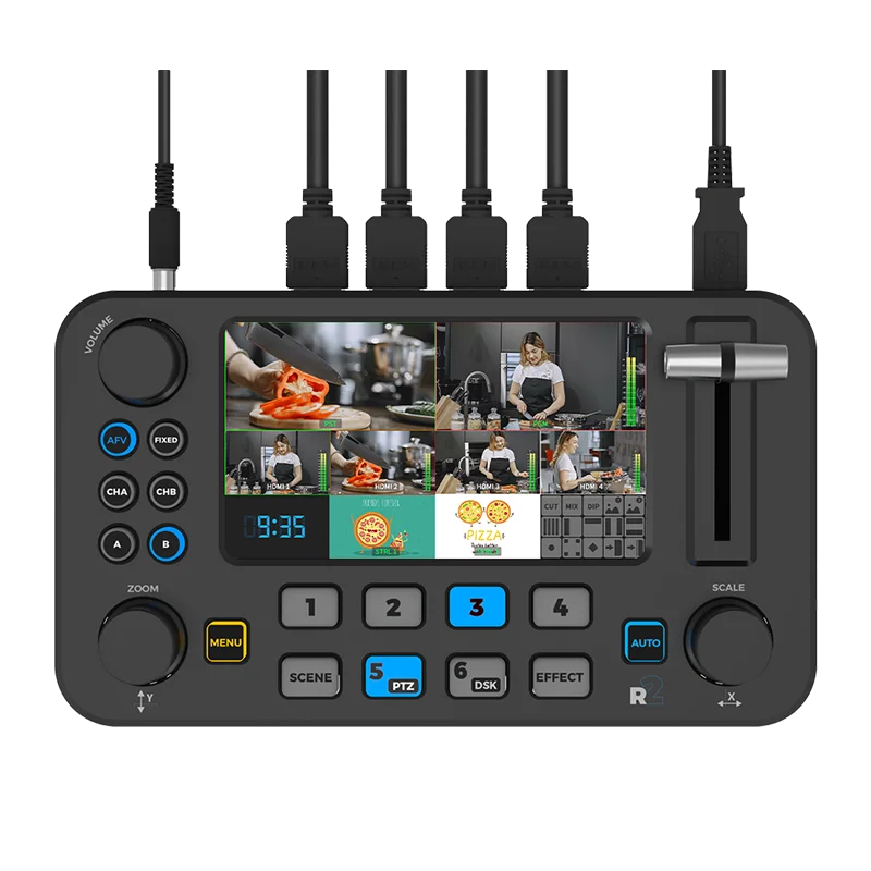 Broadcast Switcher Station Panel Multi-Camera Video Mixer HDMI USB LAN for Live Streaming Camera Control